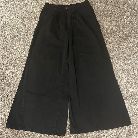 Free People Light as Spring Pleated High Rise Wide Leg Slouchy Trouser Pants - Picture 4 of 7